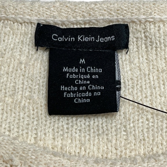 NWT Calvin Klein Pastel Pink and Cream Lightweight Sweater Size Medium - Picture 7 of 11